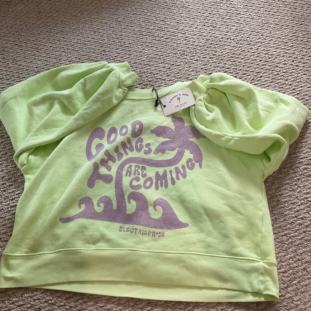 Electric rose lime neon green sweatshirt never worn